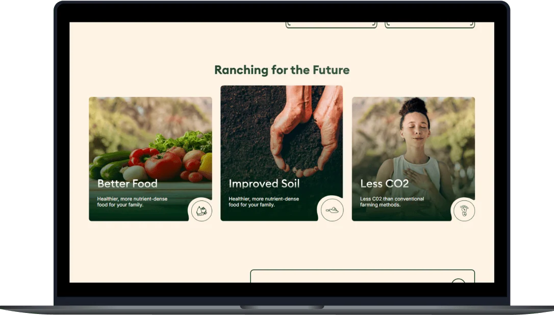 HH Ranch website showing regenerative ranching management system